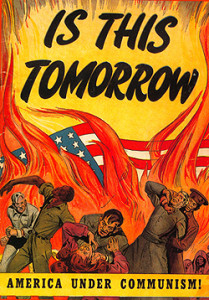 This poster is emphasizing the fact that our homeland would transcend into a realistic "hell" if we let communism spread to the U.S.