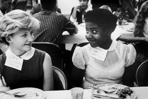Two students at an integrated lunch event in Virginia in 1958. In some cases it took over 10 years for schools to fully integrate.
