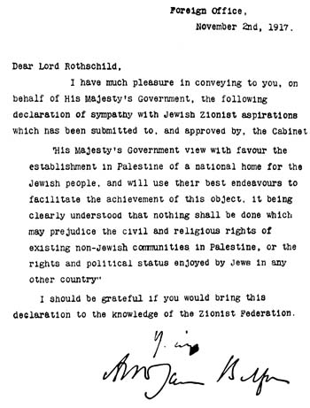 English: Balfour declaration