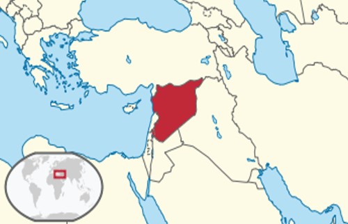 Image result for syria world map