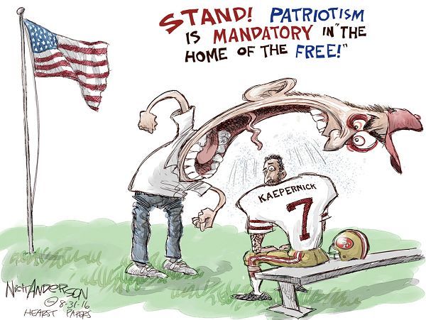 Image result for NFL free speech political cartoon