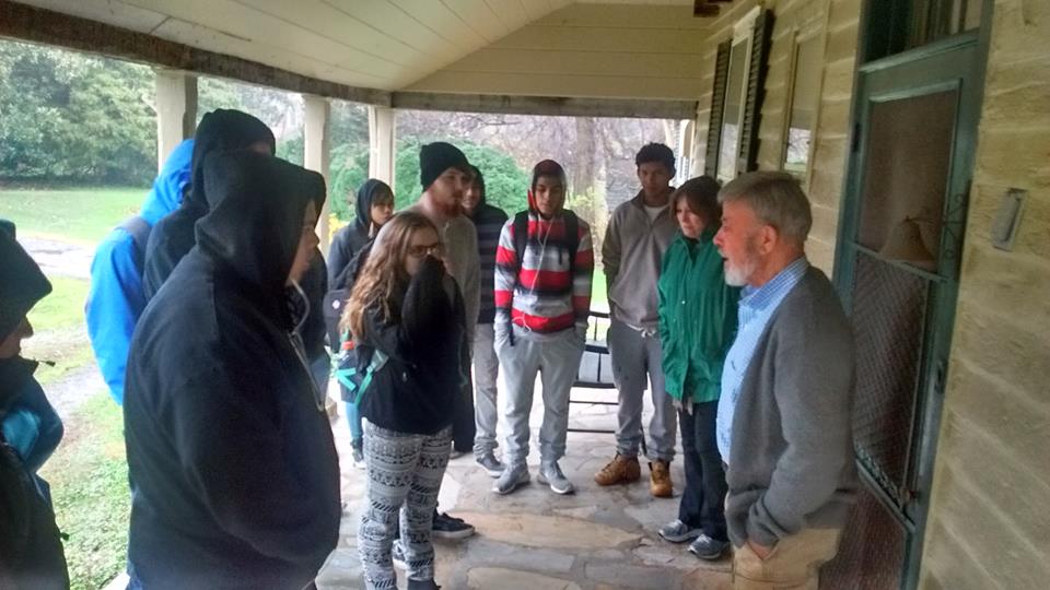 Our class listens to Professor Mccord as he welcomes us to his home which spans the entire timeline of United States History.