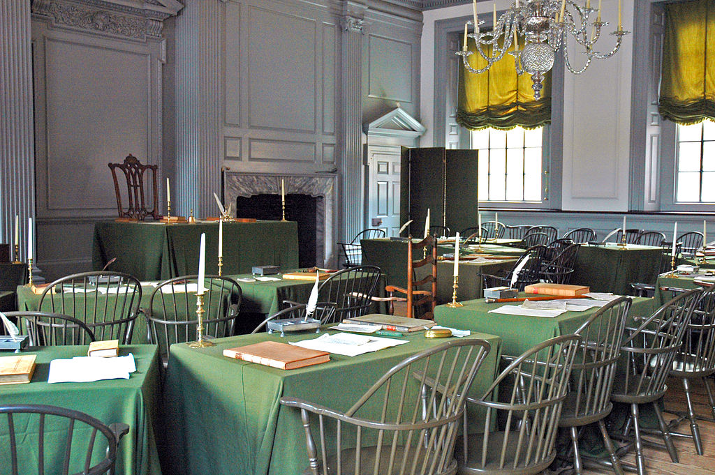 This is the actual room in Philadelphia, PA  where the Declaration was signed on July 4th 1776