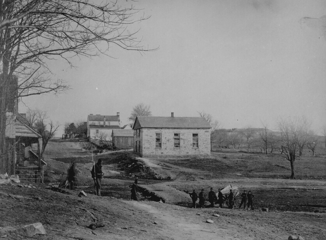 This view of Centreville during the Civil War includes Braddock road and what is now the Centreville Historic district.