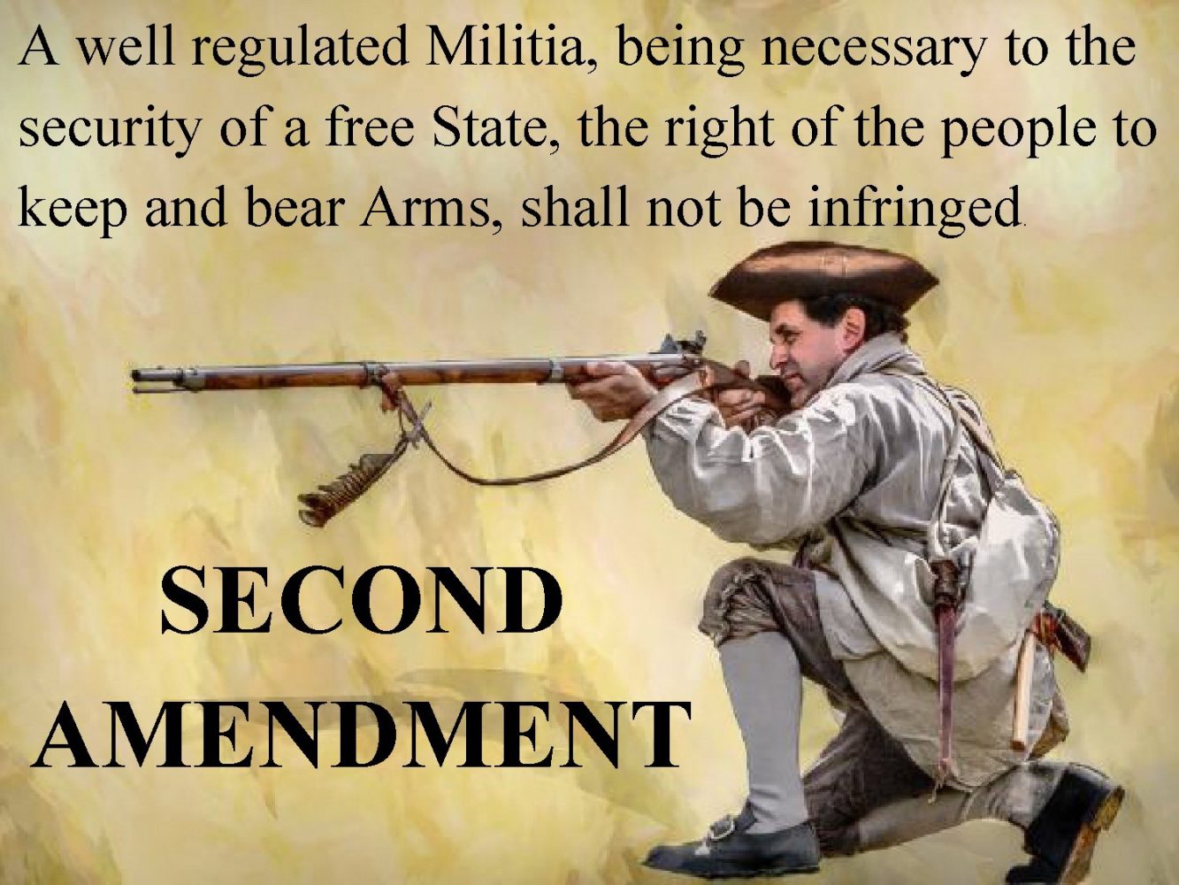 2nd Amendment Right Bear Arms Militia 7 x 10 SIGN