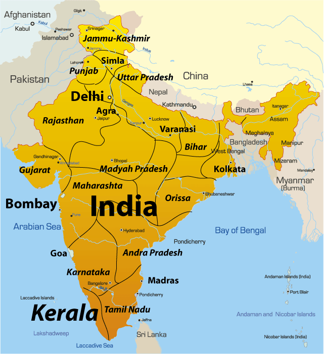 Image result for kerala india map