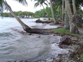 High tide at Nukutoa island, Takuu Atoll, Papu...