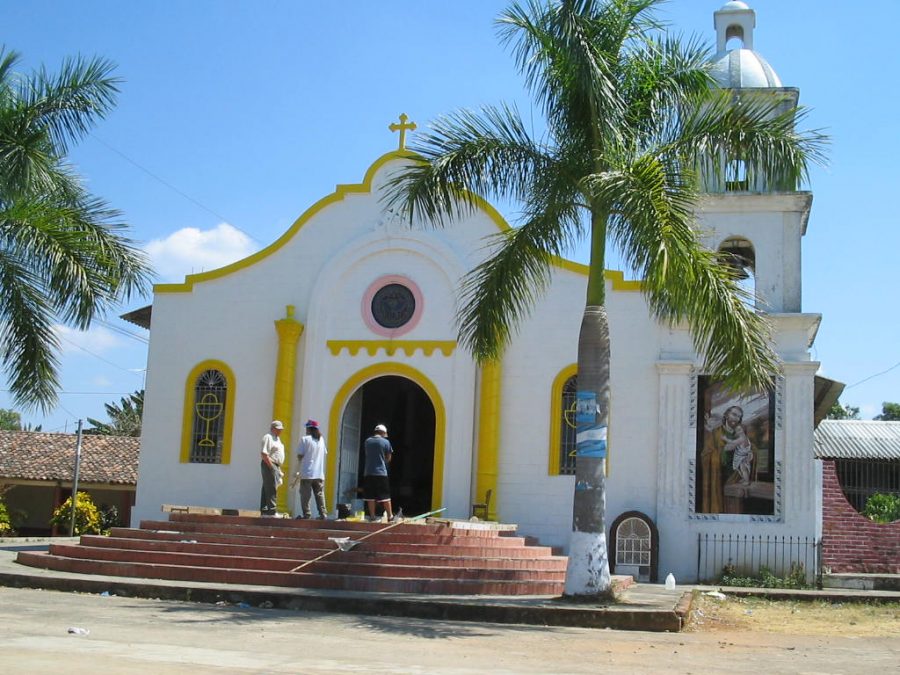This is the church of my childhood. it looks better now as it shows the colors and stile of a Spanish mission 