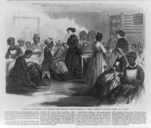Glimpses at the freedmen -The freedmens union industrial School,Richmond ,va./ from a sketch by Jas E .Taylor .18666.