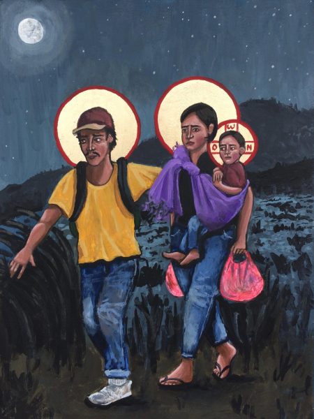 “La Sagrada Familia” by Kelly Latimore. Courtesy image    Christian artist Kelly Latimore of St. Louis Missouri depicts the Holy Family; he says migrants and refugees are images of God in plain sight.  